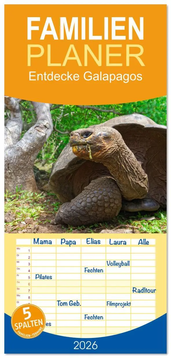 Cover: 9783516611687 | Familienplaner 2026 - Entdecke Galapagos mit 5 Spalten...