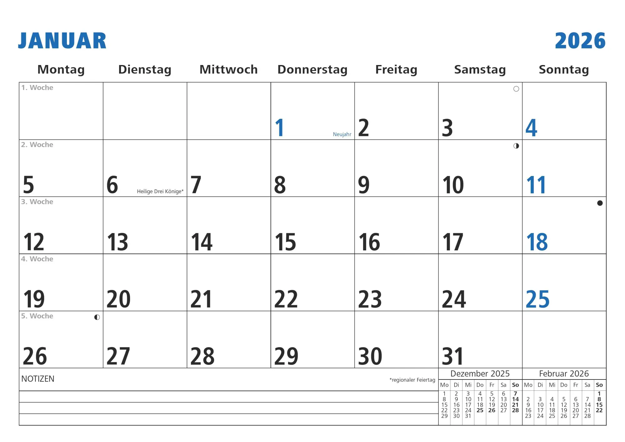 Bild: 4069095001787 | Monatsterminkalender 2026 29,7x21 1M/1S - Drahtkammbindung mit...