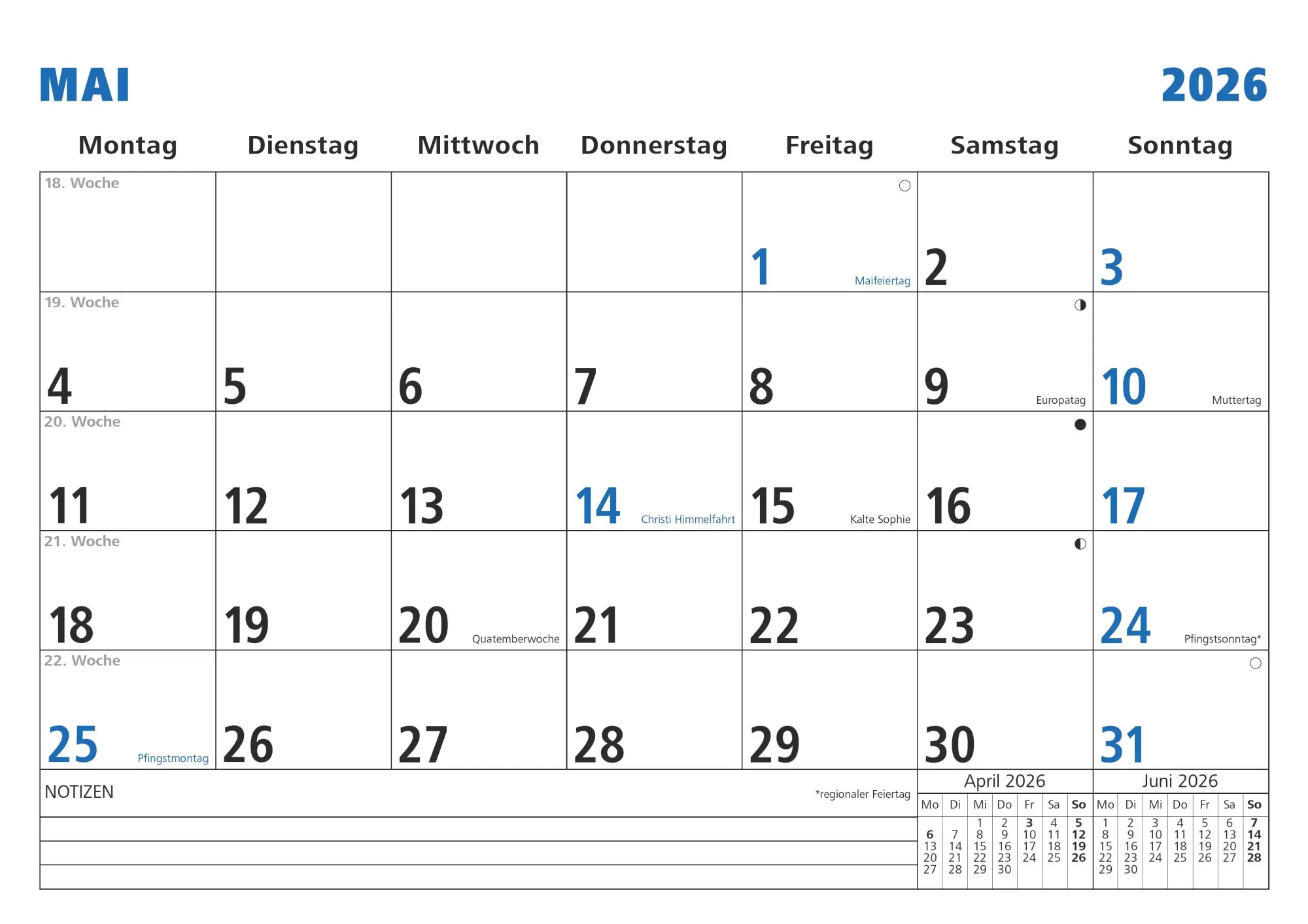Bild: 4069095001787 | Monatsterminkalender 2026 29,7x21 1M/1S - Drahtkammbindung mit...