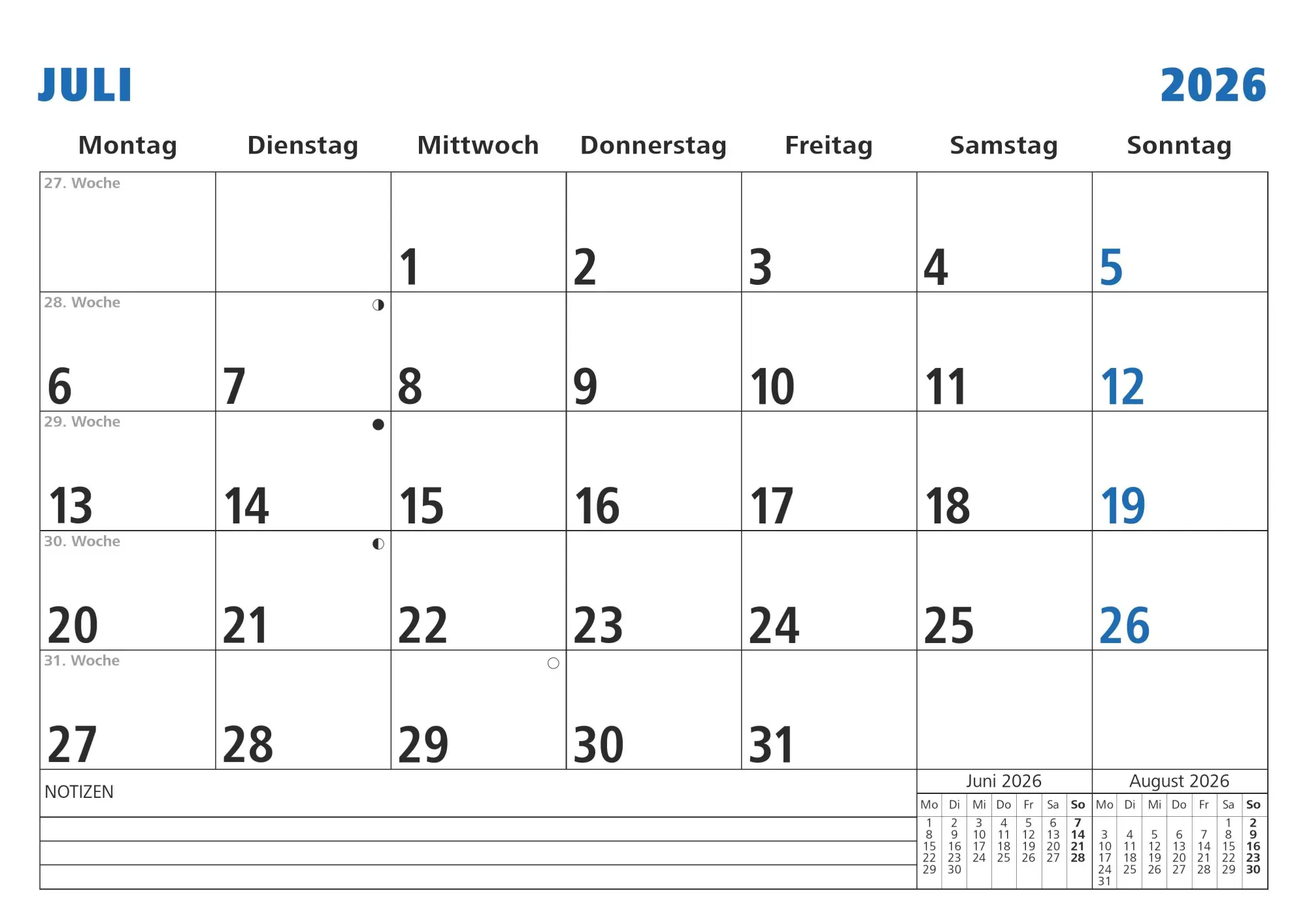 Bild: 4069095001787 | Monatsterminkalender 2026 29,7x21 1M/1S - Drahtkammbindung mit...