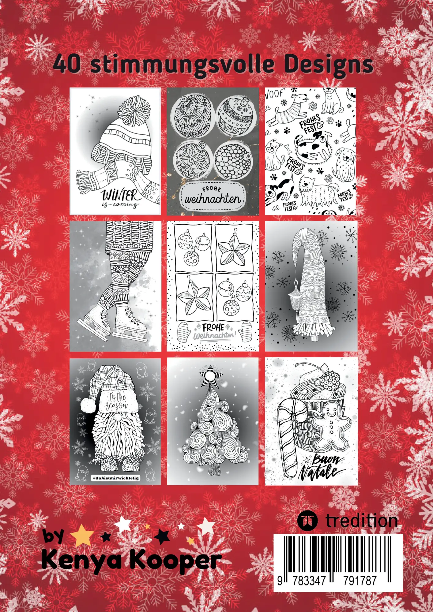 Rückseite: 9783347791787 | Malbuch Winter und Weihnachten für Teenager und Kinder ab 12: Eine...