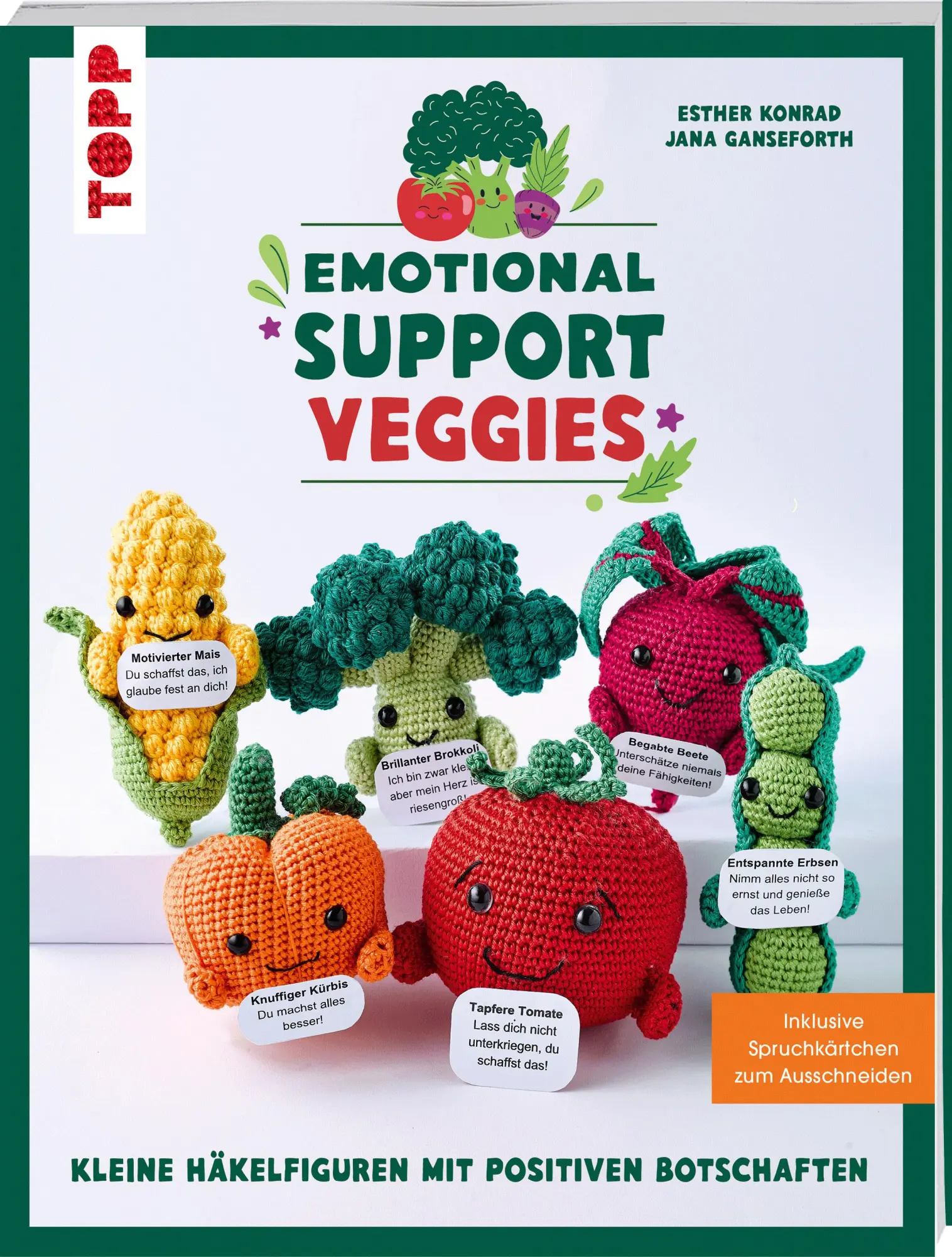 Cover: 9783735871787 | Emotional Support Veggies. Kleine Häkelfiguren mit positiven...