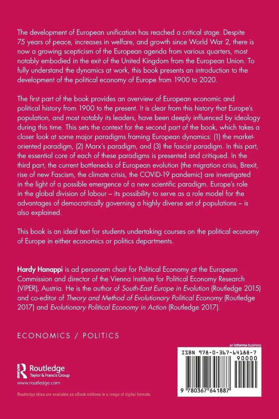 Rückseite: 9780367641887 | Political Economy of Europe | Hardy Hanappi | Taschenbuch | Englisch