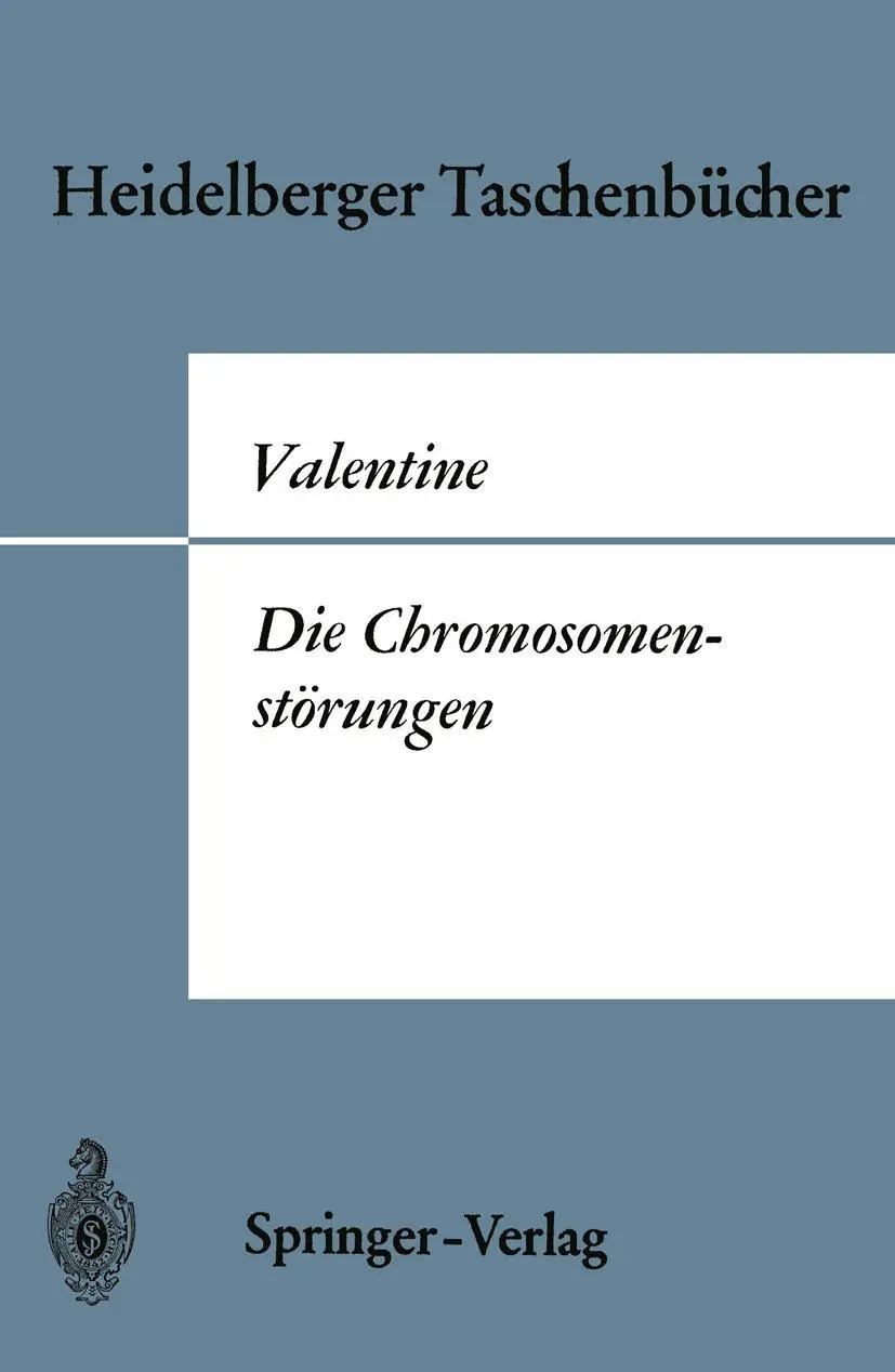 Cover: 9783540041887 | Die Chromosomenstörungen | Eine Einführung für Kliniker | Valentine