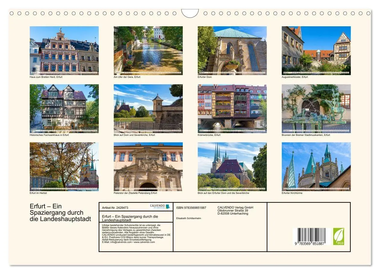 Bild: 9783569851887 | Erfurt - Ein Spaziergang durch die Landeshauptstadt (Wandkalender...