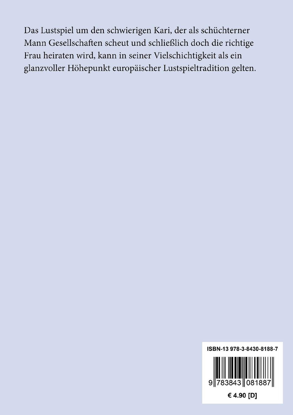 Rückseite: 9783843081887 | Der Schwierige | Lustspiel in drei Akten | Hugo Von Hofmannsthal