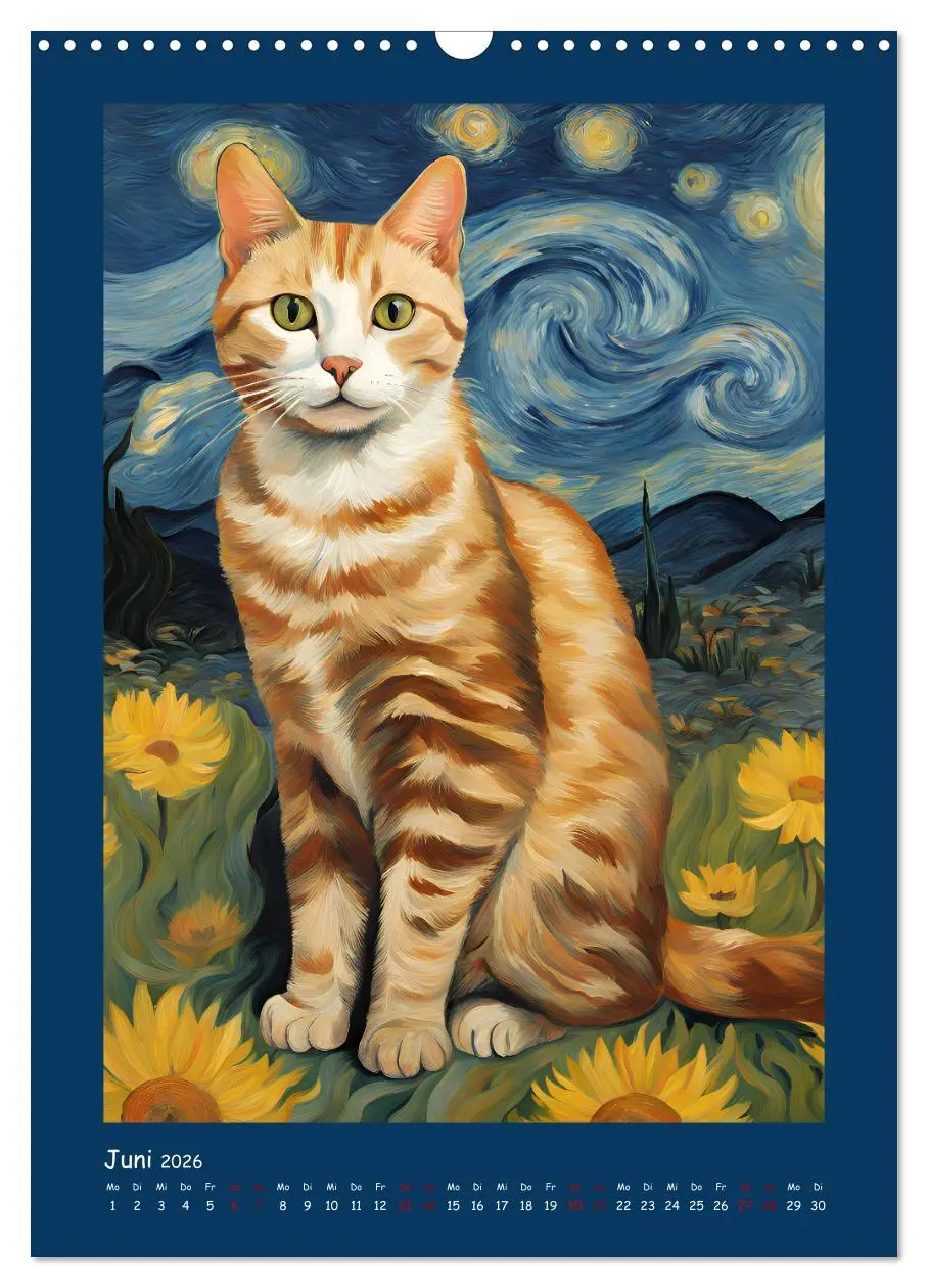 Bild: 9783457281987 | Katzen im Farbenspiel (Wandkalender 2026 DIN A3 hoch), CALVENDO...