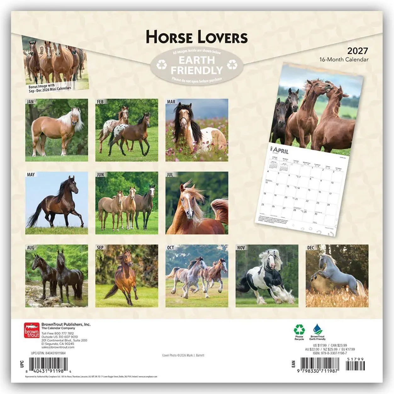 Rückseite: 9798330711987 | Horse Lovers - Pferdeliebhaber 2027 - 16-Monatskalender | Publishers