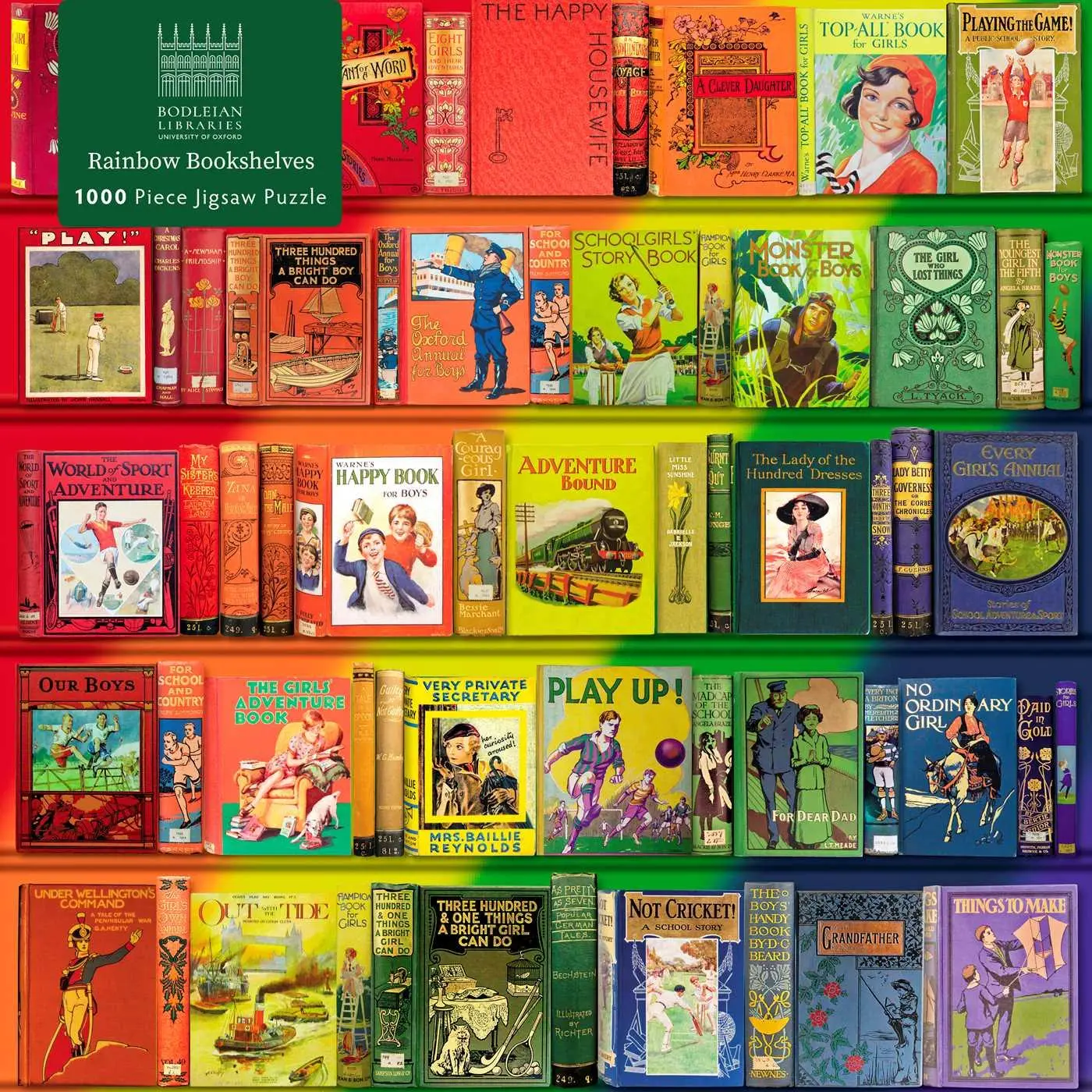 Cover: 9781804172087 | Adult Jigsaw Puzzle Bodleian Libraries: Rainbow Bookshelves | Spiel