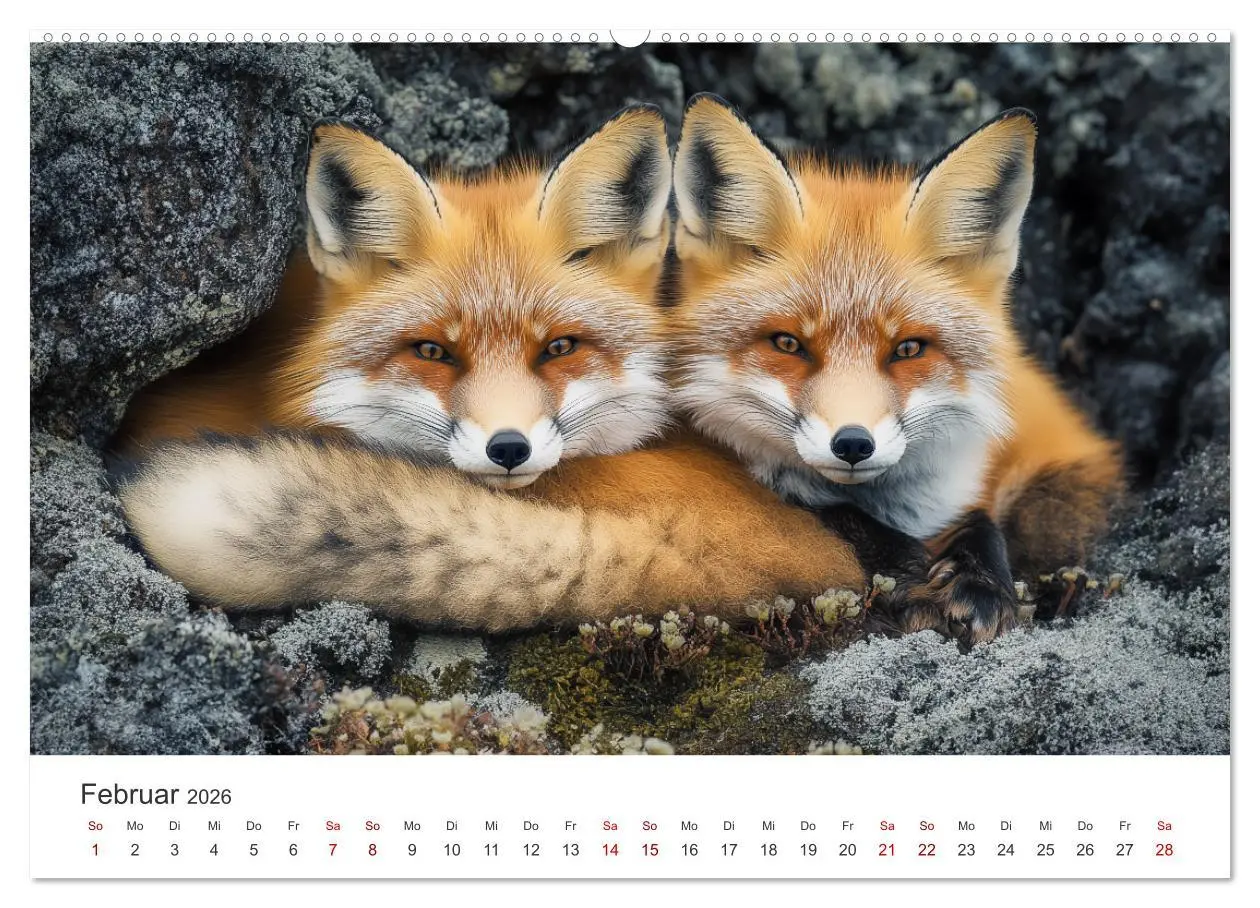 Bild: 9783457312087 | Wild und weich - Die zauberhafte Welt der Rotfüchse (Wandkalender...