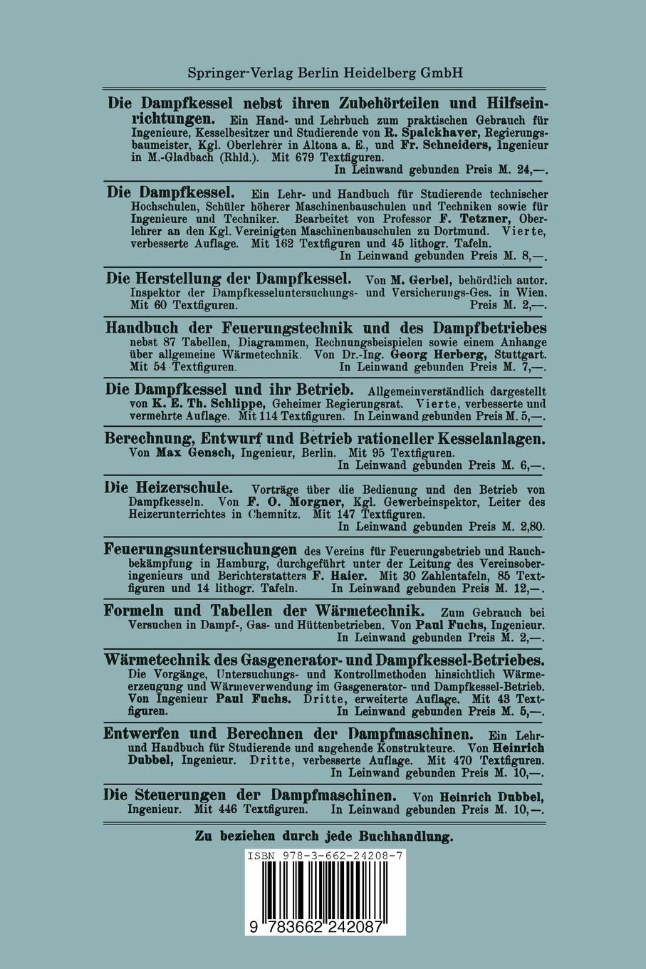 Rückseite: 9783662242087 | Die Blechabwicklungen | Eine Sammlung praktischer Methoden | Jaschke