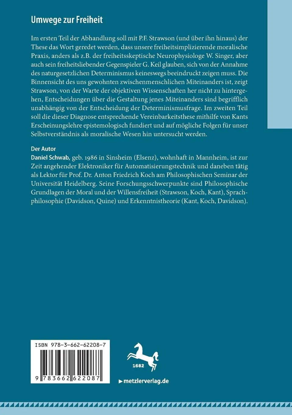 Rückseite: 9783662622087 | Umwege zur Freiheit | Determinismus, Moral und der freie Wille | Buch