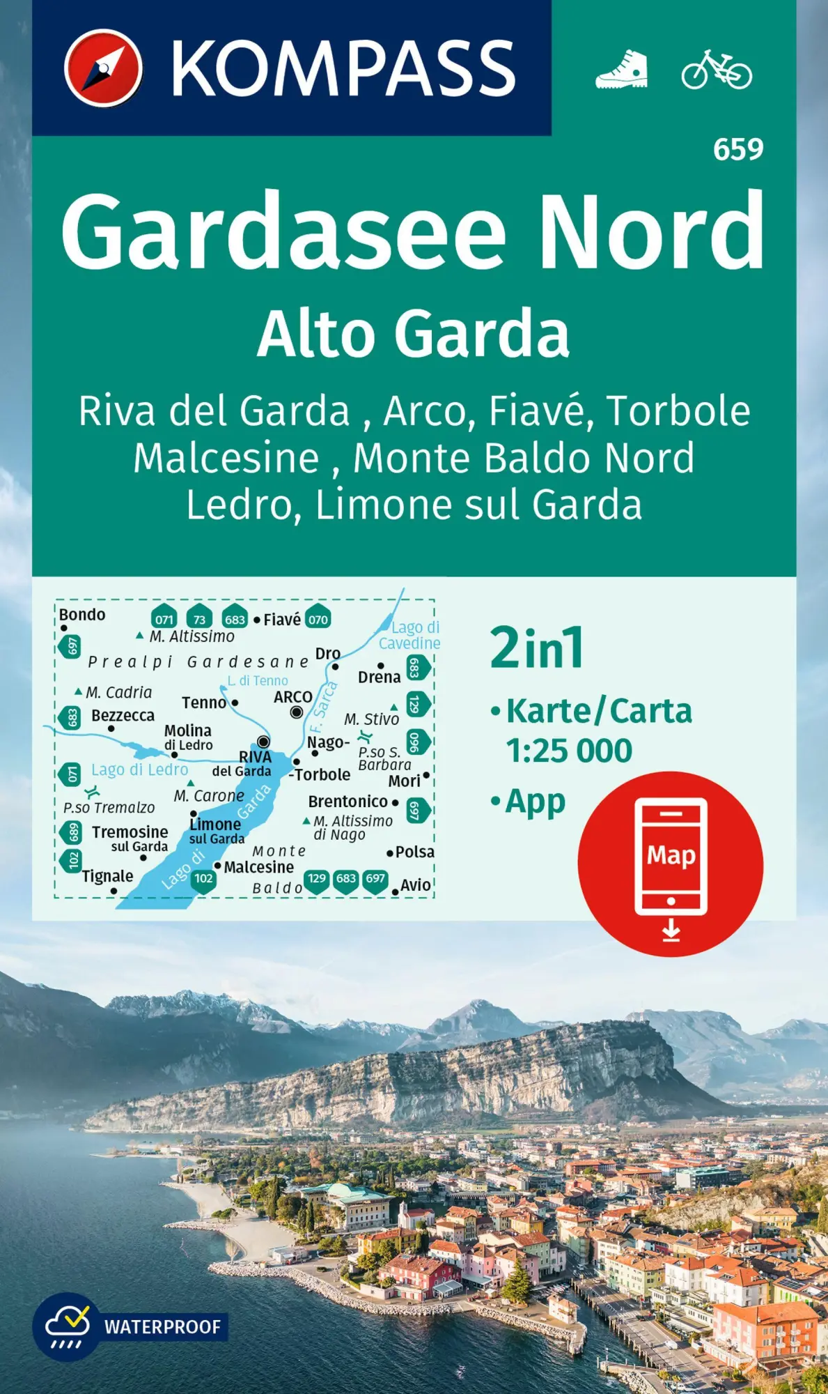 Cover: 9783991542087 | KOMPASS Wanderkarte 659 Gardasee Nord / Alto Garda, Riva del Garda,...