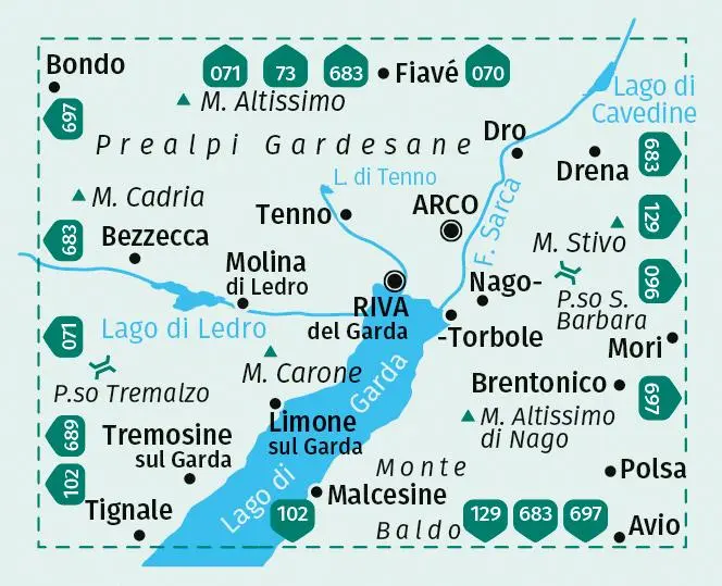 Bild: 9783991542087 | KOMPASS Wanderkarte 659 Gardasee Nord / Alto Garda, Riva del Garda,...