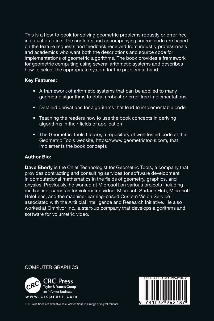 Rückseite: 9781032242187 | Robust and Error-Free Geometric Computing | Dave Eberly | Taschenbuch