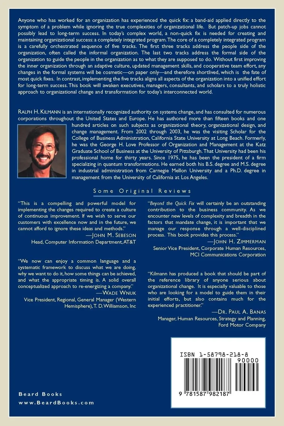 Rückseite: 9781587982187 | Beyond the Quick Fix: Managing Five Tracks to Organizational Success
