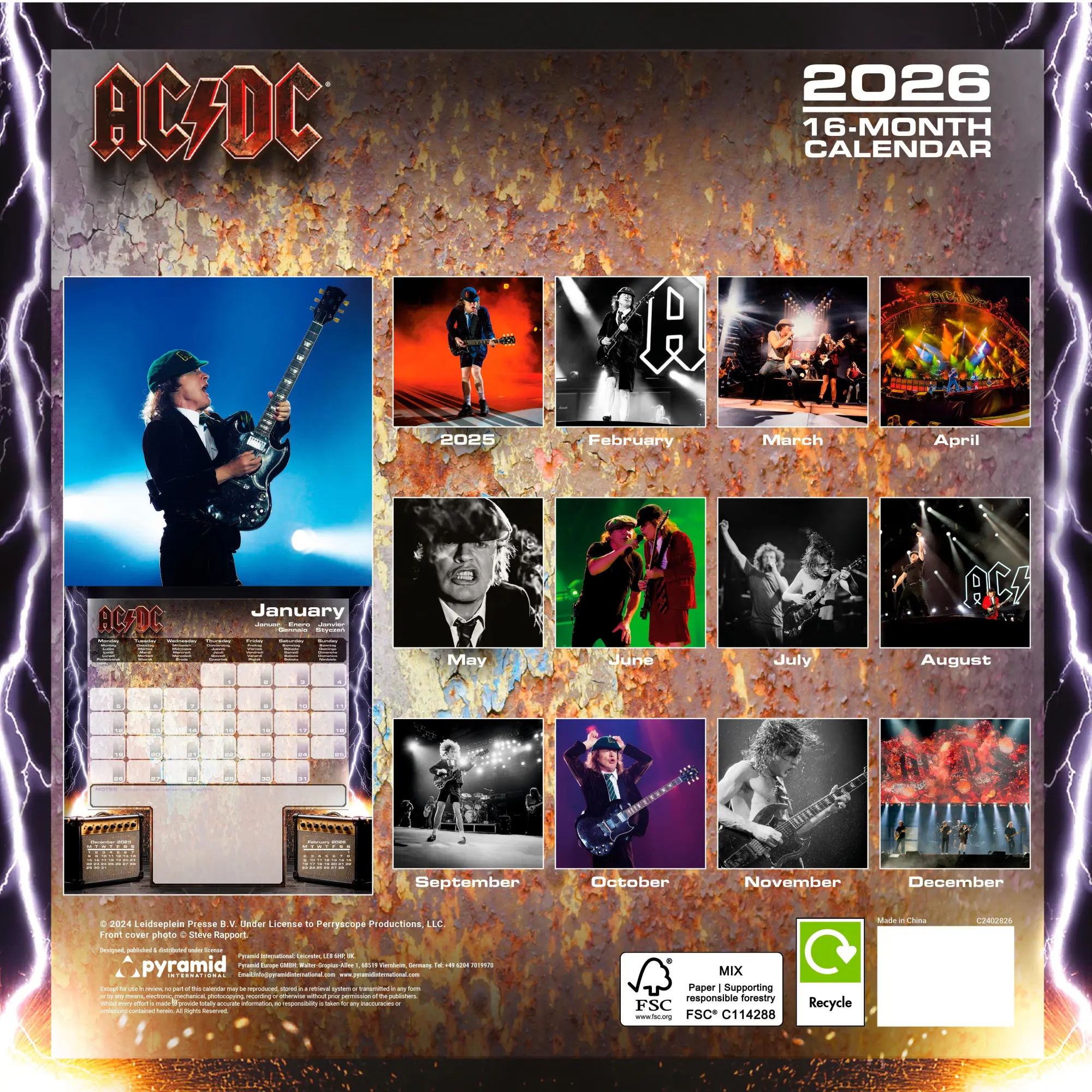 Rückseite: 9781804232187 | AC/DC - Broschürenkalender im Format 30x30 | Kalender | 28 S.