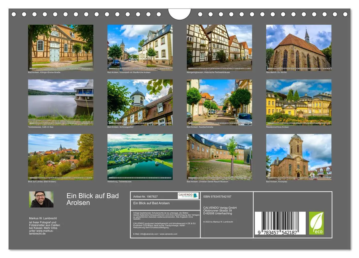Bild: 9783457542187 | Ein Blick auf Bad Arolsen (Wandkalender 2026 DIN A4 quer), CALVENDO...