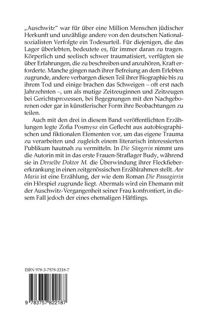 Rückseite: 9783757822187 | Derselbe Doktor M. | Drei Erzählungen | Zofia Posmysz | Taschenbuch