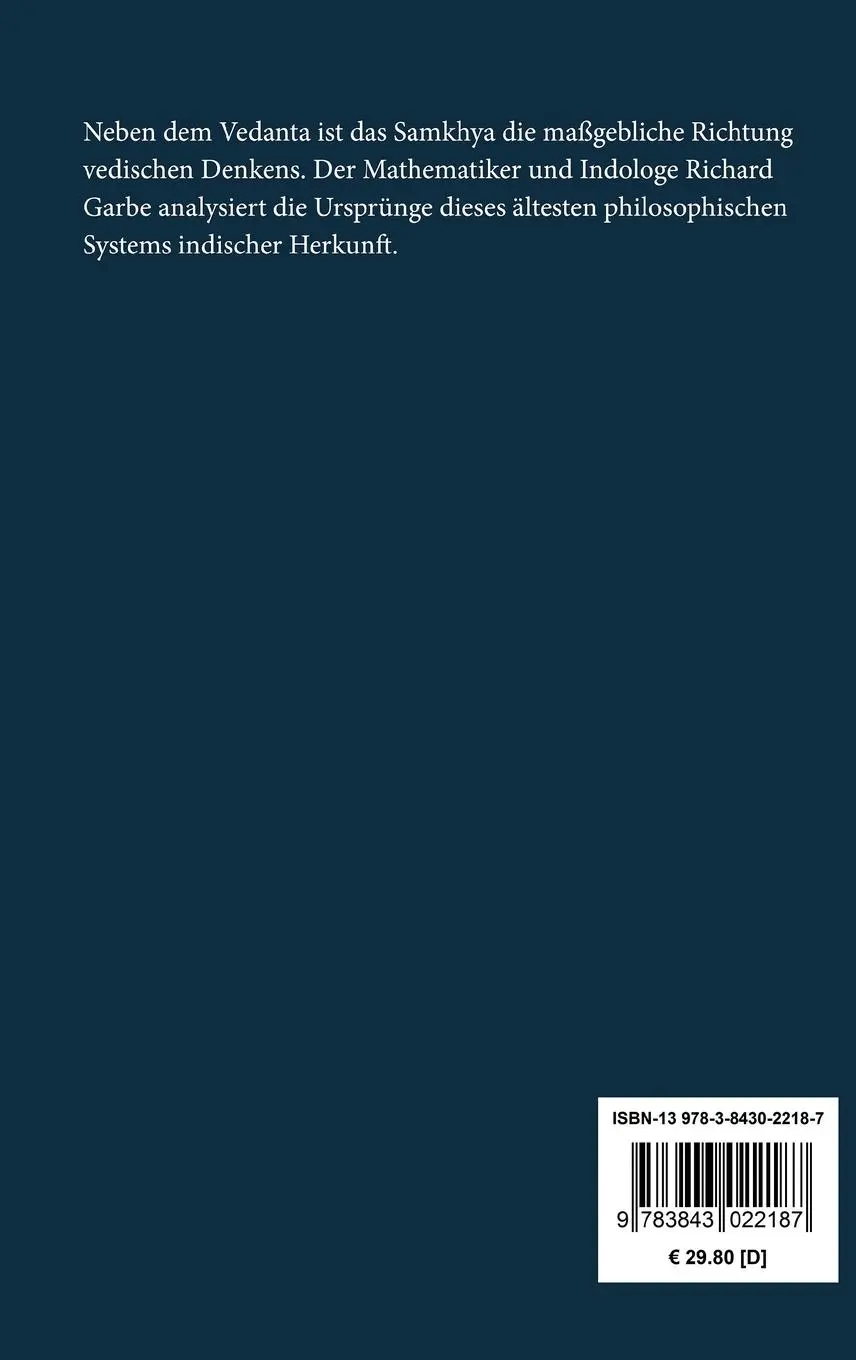 Rückseite: 9783843022187 | Die Samkhya-Philosophie | Richard Garbe | Buch | 180 S. | Deutsch