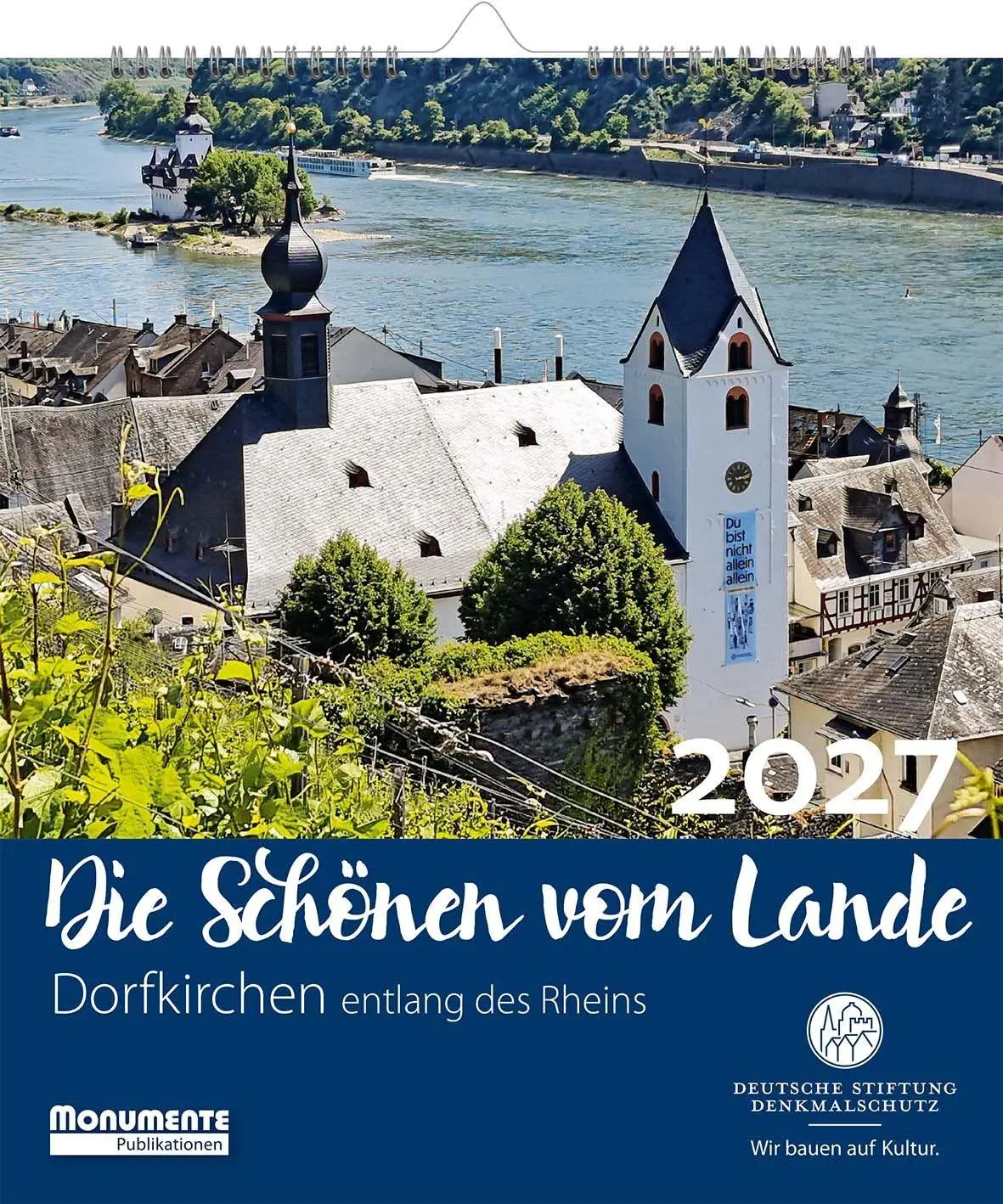 Cover: 9783867952187 | Die Schönen vom Lande - Kalender 2027 | Dorfkirchen entlang des Rheins