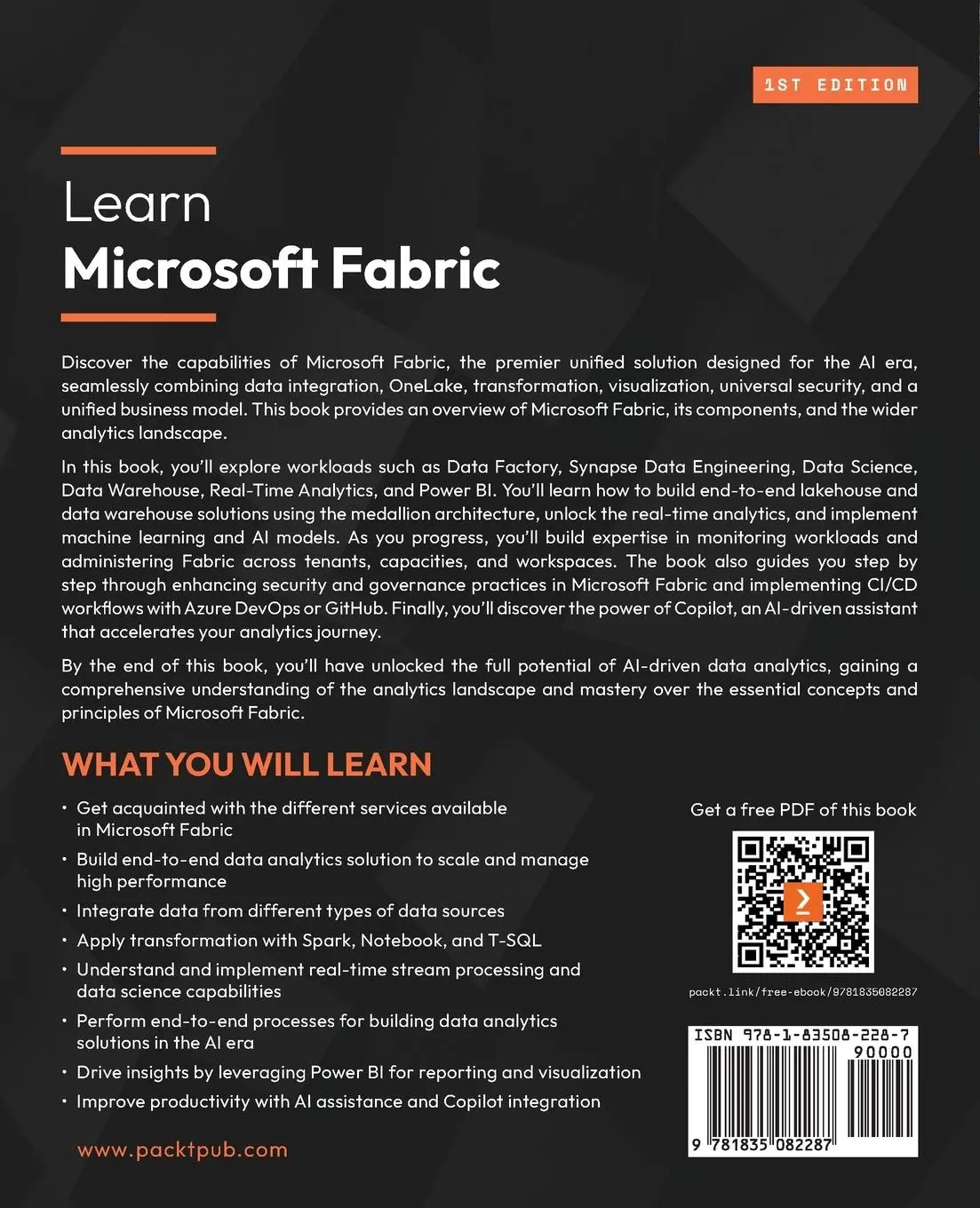 Rückseite: 9781835082287 | Learn Microsoft Fabric | Arshad Ali (u. a.) | Taschenbuch | Englisch