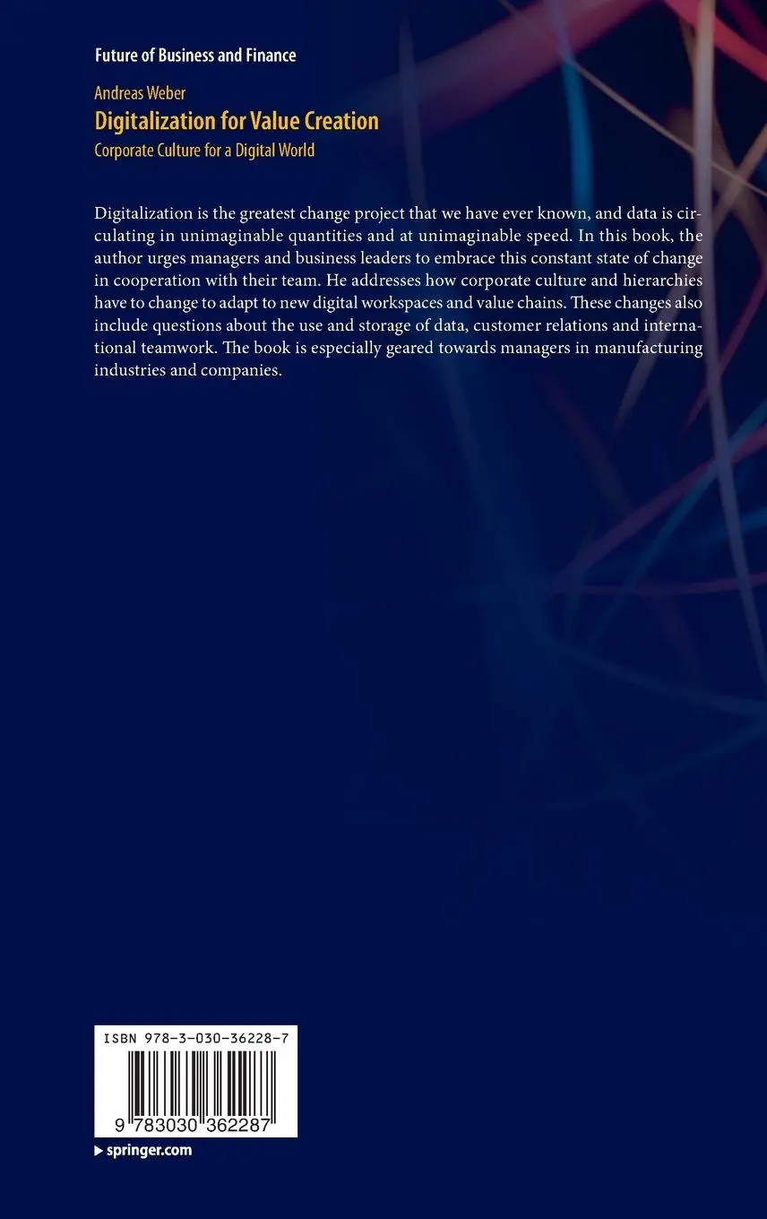 Rückseite: 9783030362287 | Digitalization for Value Creation | Andreas Weber | Buch | xx | 2020