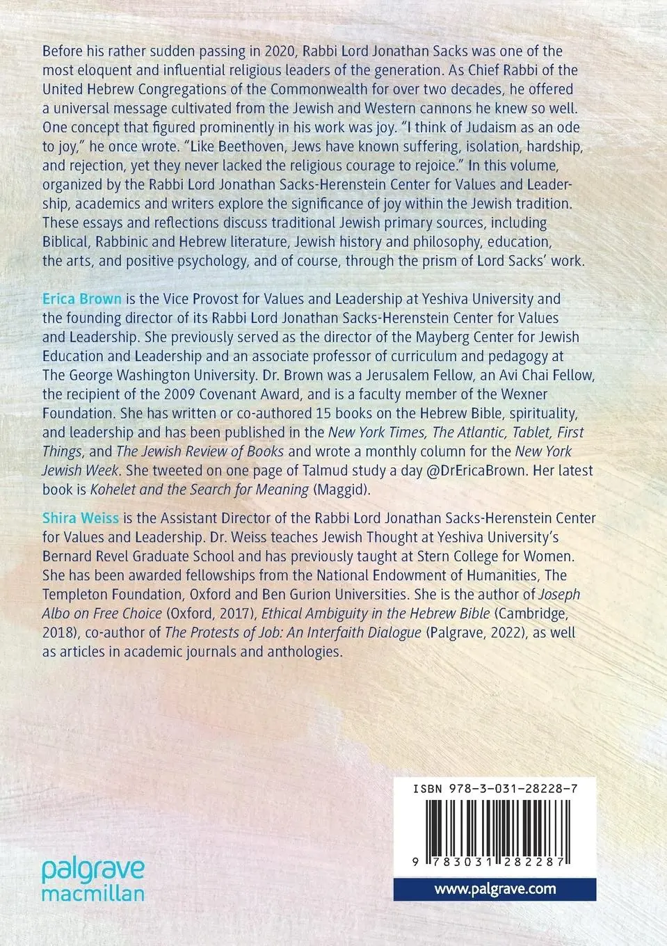 Rückseite: 9783031282287 | An Ode to Joy | Shira Weiss (u. a.) | Taschenbuch | xxxi | Englisch