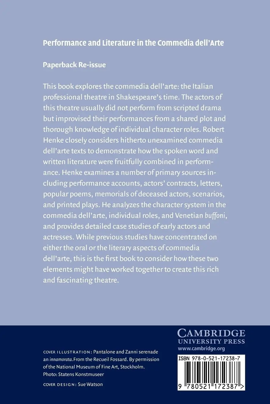 Rückseite: 9780521172387 | Performance and Literature in the Commedia Dell'arte | Robert Henke