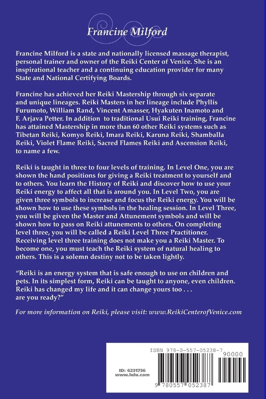 Rückseite: 9780557052387 | Usui Reiki Level One Manual | Francine Milford | Taschenbuch | 2009