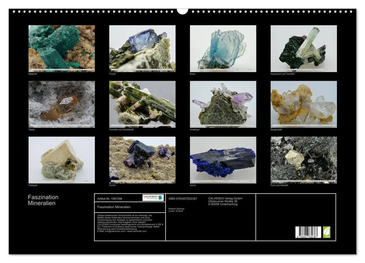 Bild: 9783457832387 | Faszination Mineralien (Wandkalender 2026 DIN A2 quer), CALVENDO...