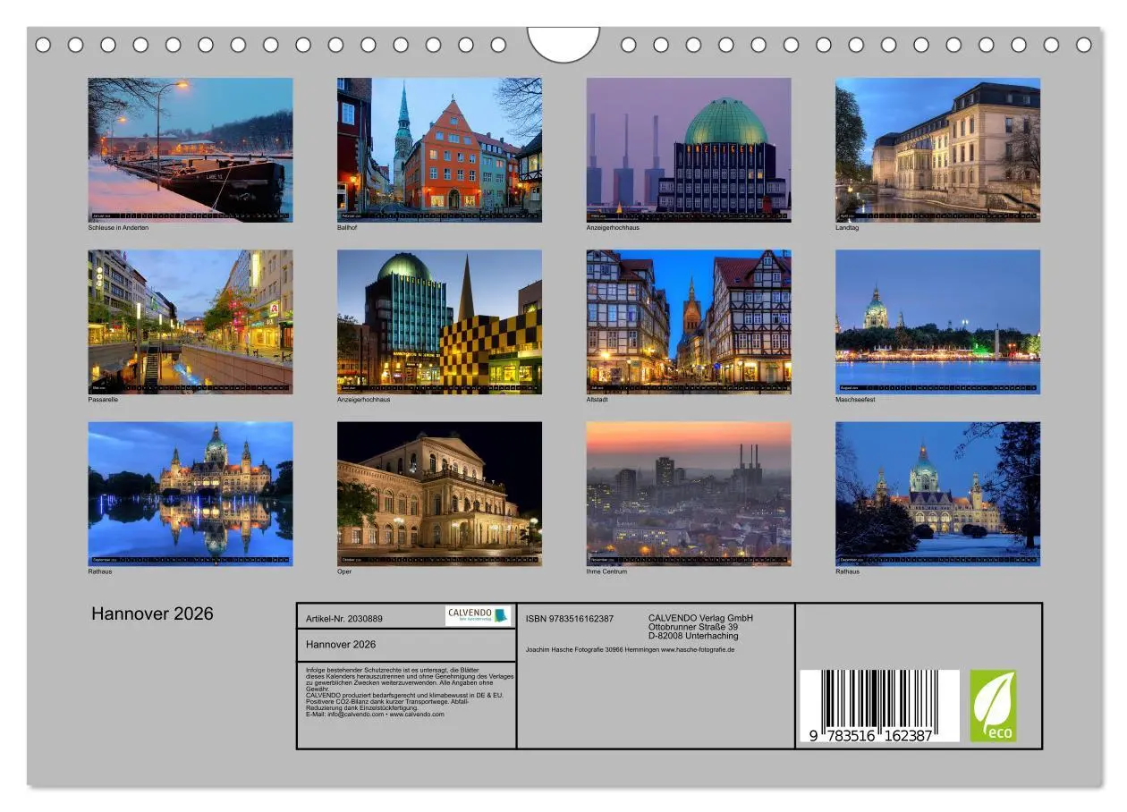 Bild: 9783516162387 | Hannover 2026 (Wandkalender 2026 DIN A4 quer), CALVENDO Monatskalender