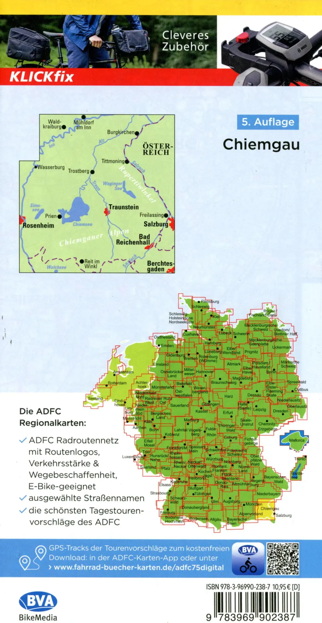 Bild: 9783969902387 | BVA ADFC Regionalkarte Chiemgau 1:75.000 | V. (u. a.) | (Land-)Karte