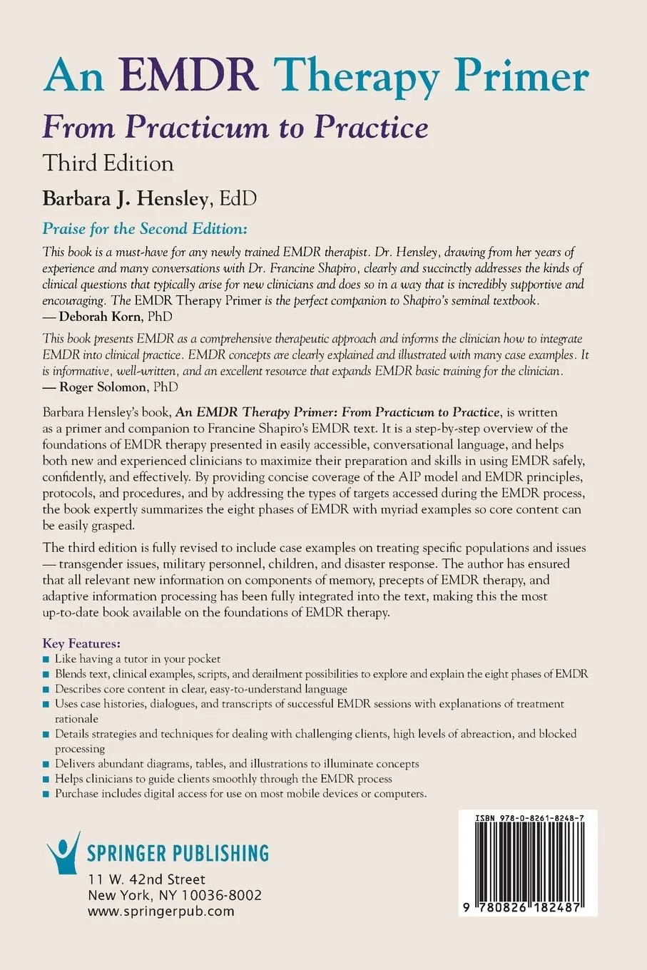 Rückseite: 9780826182487 | An EMDR Therapy Primer | From Practicum to Practice | Hensley | Buch