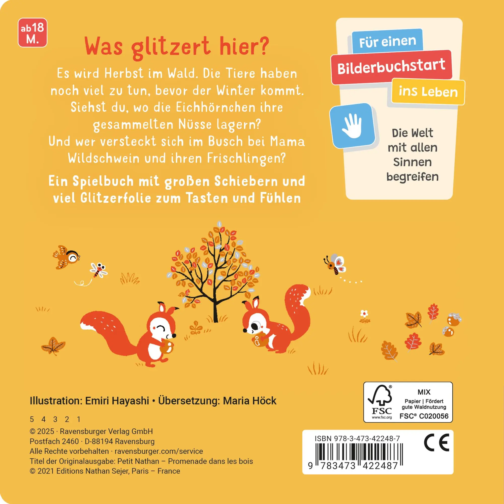 Rückseite: 9783473422487 | Mein erstes Glitzerbuch - Im Wald | Emiri Hayashi | Buch | 12 S.
