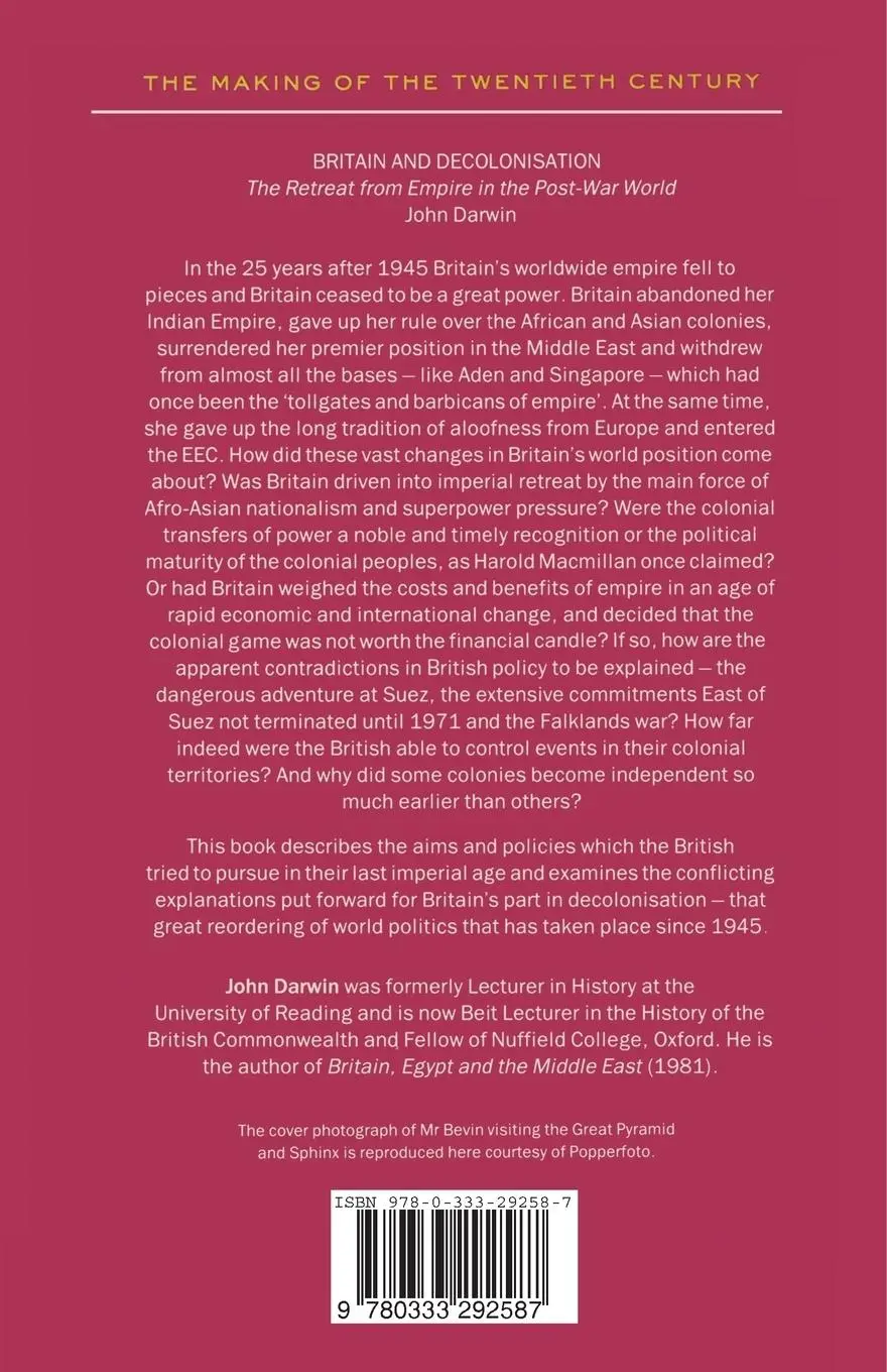 Rückseite: 9780333292587 | Britain and Decolonisation | John Darwin | Taschenbuch | Englisch