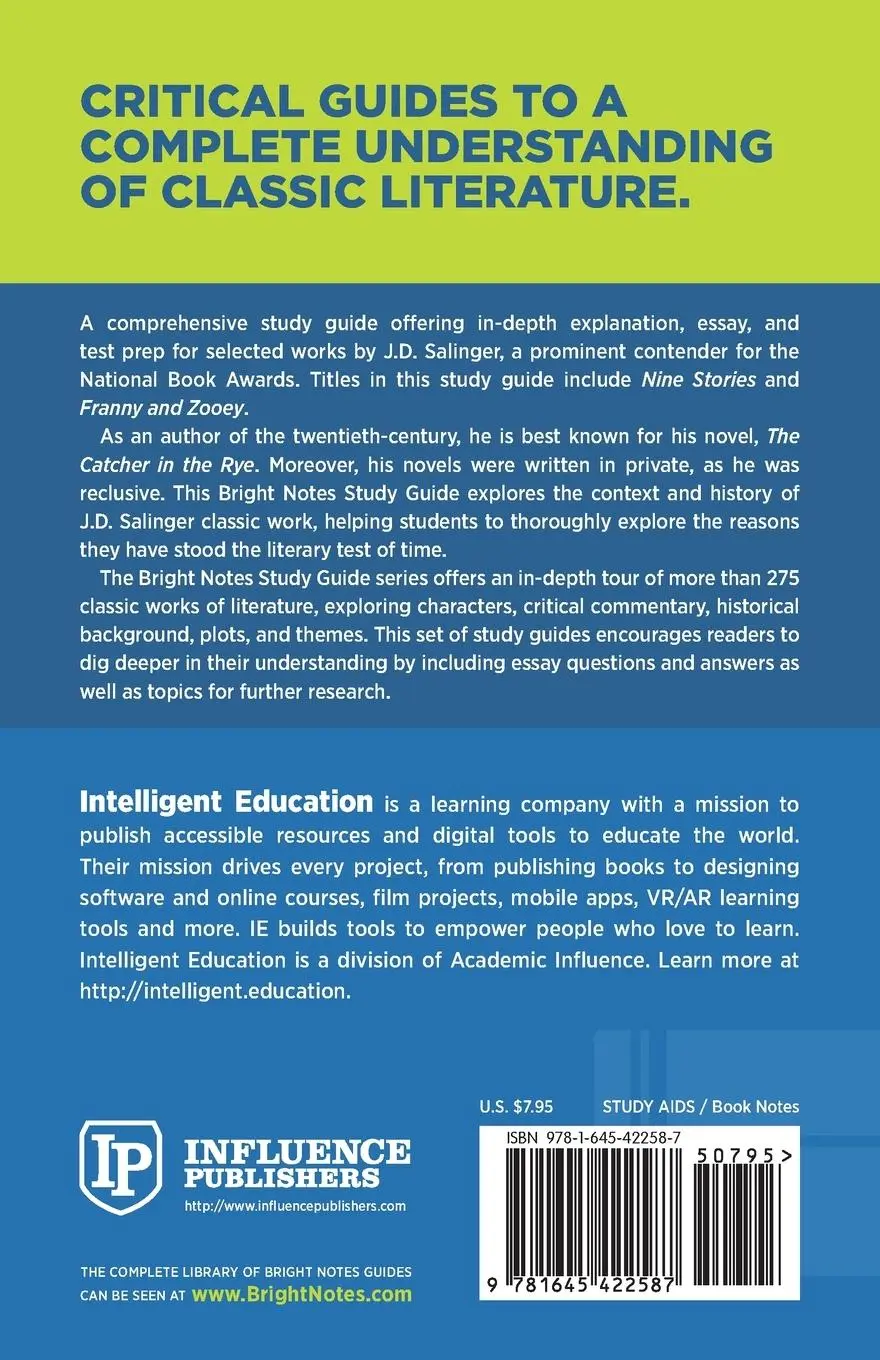 Rückseite: 9781645422587 | Study Guide to Franny and Zooey and Nine Stories by J.D. Salinger