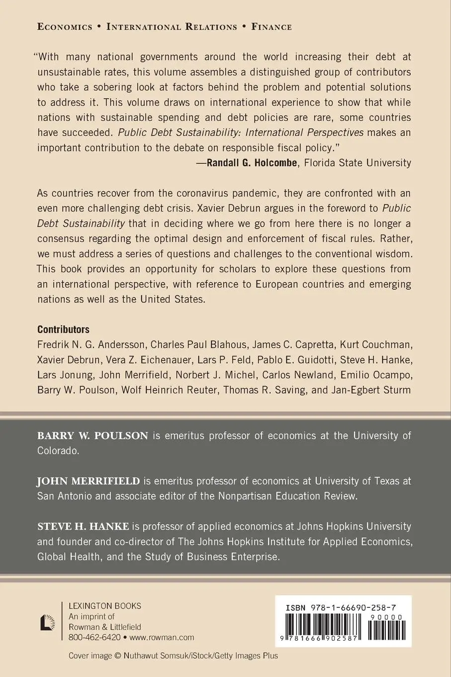 Rückseite: 9781666902587 | Public Debt Sustainability | International Perspectives | Taschenbuch