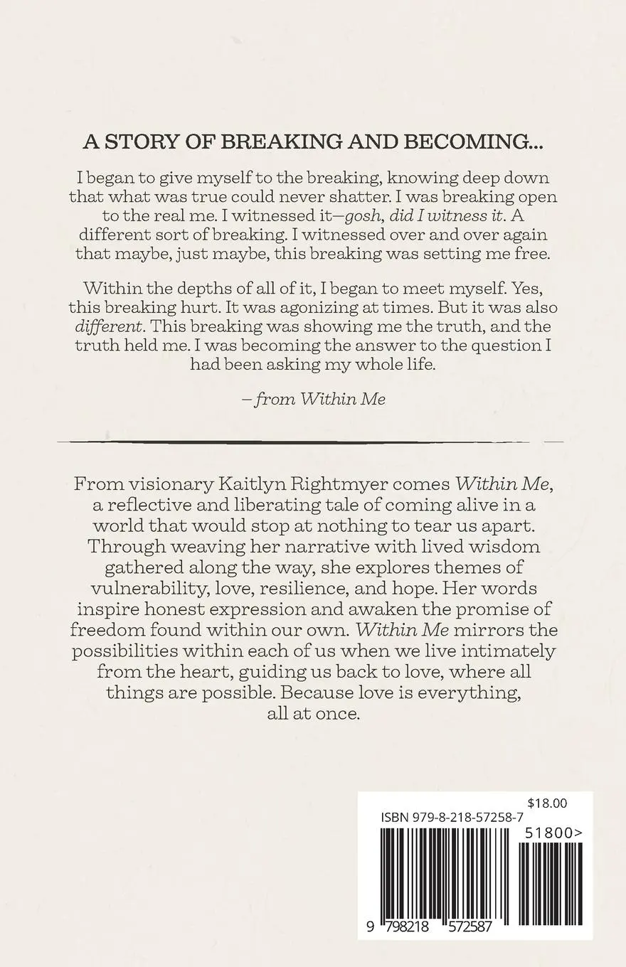 Rückseite: 9798218572587 | Within Me | Kaitlyn Rightmyer | Taschenbuch | Englisch | 2025