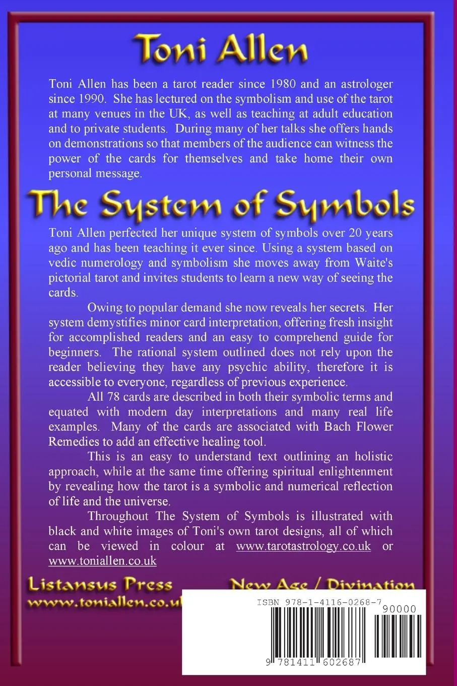 Rückseite: 9781411602687 | The System of Symbols A new way to look at Tarot | Toni Allen | Buch