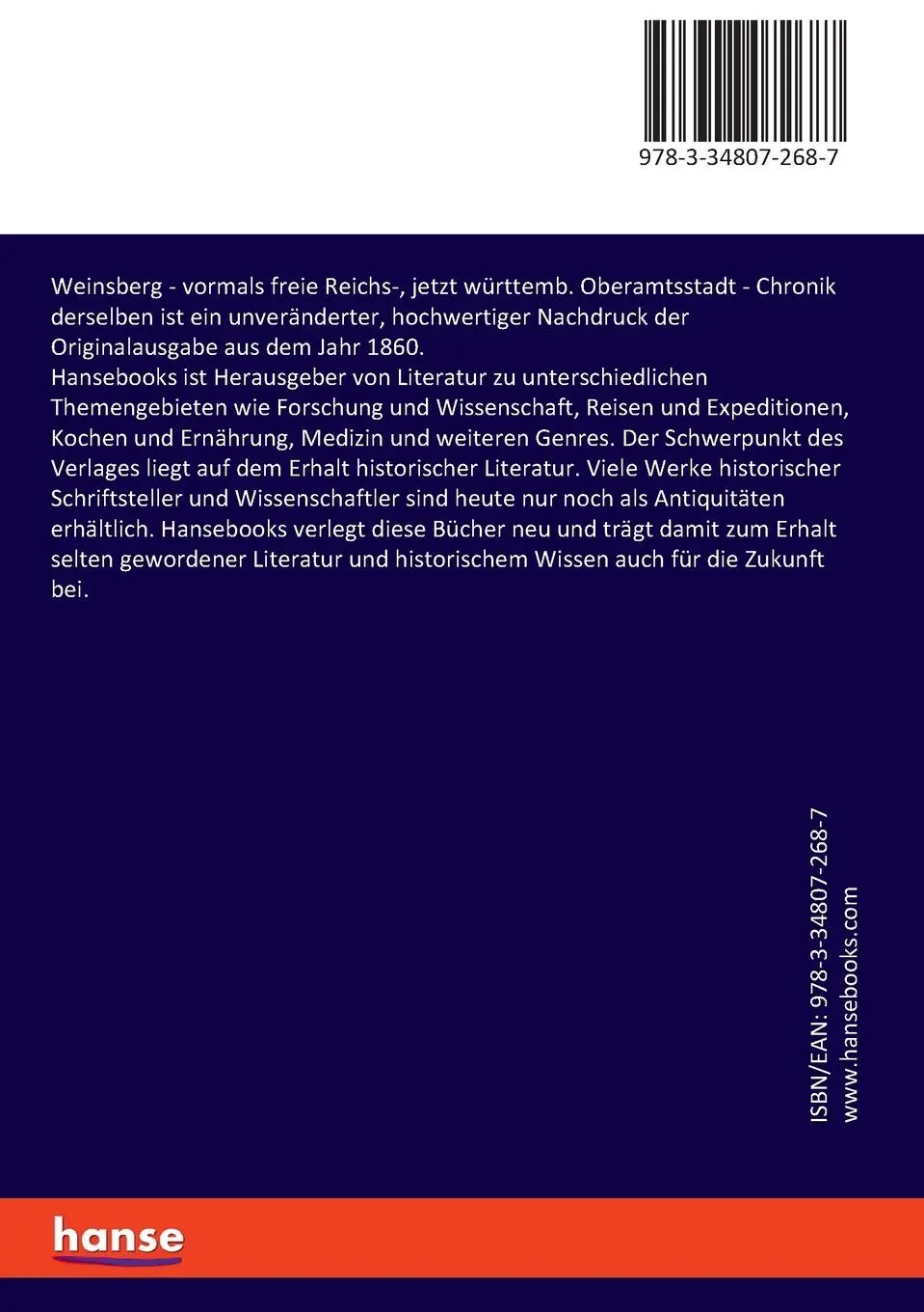 Rückseite: 9783348072687 | Weinsberg | F. L. J. Dillenius | Taschenbuch | Paperback | 312 S.