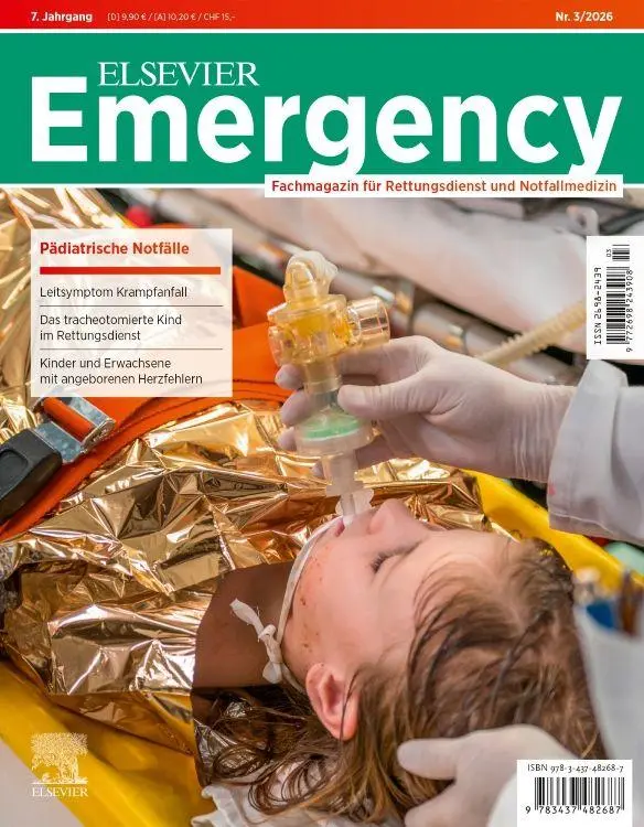 Cover: 9783437482687 | ELSEVIER Emergency. Pädiatrische Notfälle. 3/2026 | Klausmeier (u. a.)