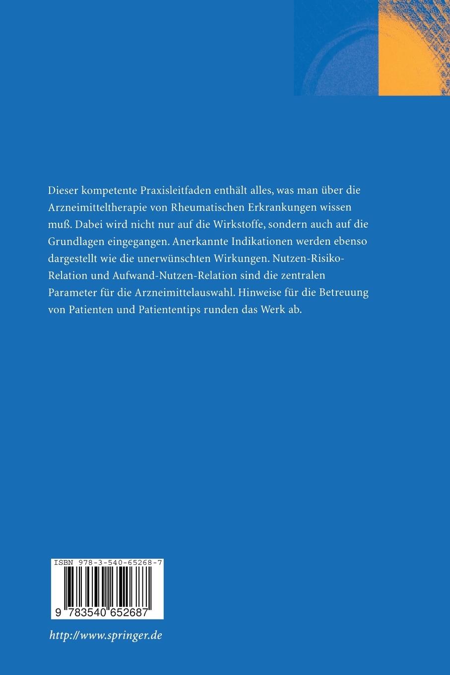 Rückseite: 9783540652687 | Rheumatische Erkrankungen | Grundlagen und Therapie | Gerd Dannhardt