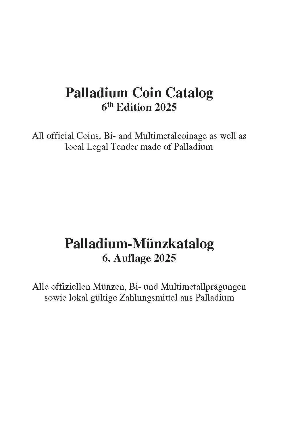 Bild: 9783866462687 | Palladium-Münzkatalog | Palladium Coin Catalog | René Frank | Buch