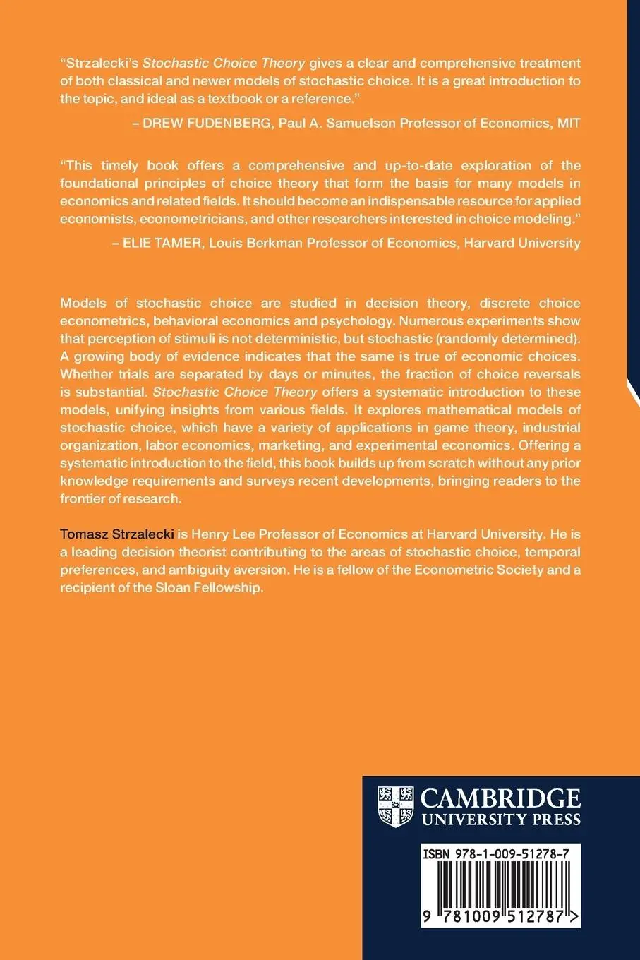 Rückseite: 9781009512787 | Stochastic Choice Theory | Tomasz Strzalecki | Taschenbuch | Englisch
