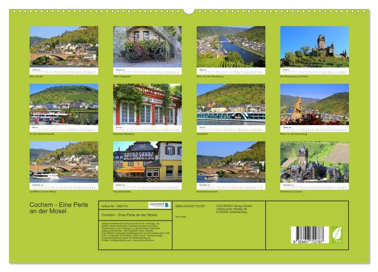 Bild: 9783457722787 | Cochem - Eine Perle an der Mosel (hochwertiger Premium Wandkalender...