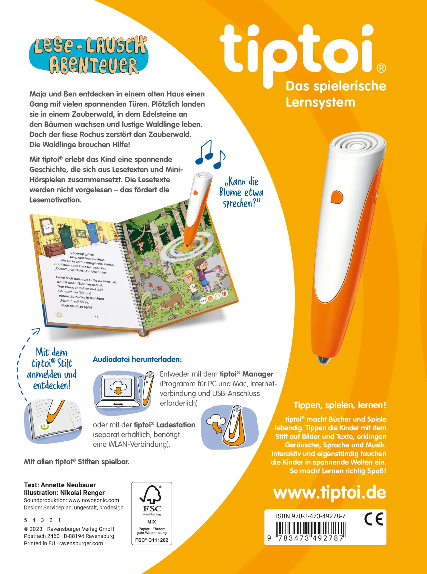 Rückseite: 9783473492787 | tiptoi® Lese-Lausch-Abenteuer - Zauberwald | Annette Neubauer | Buch