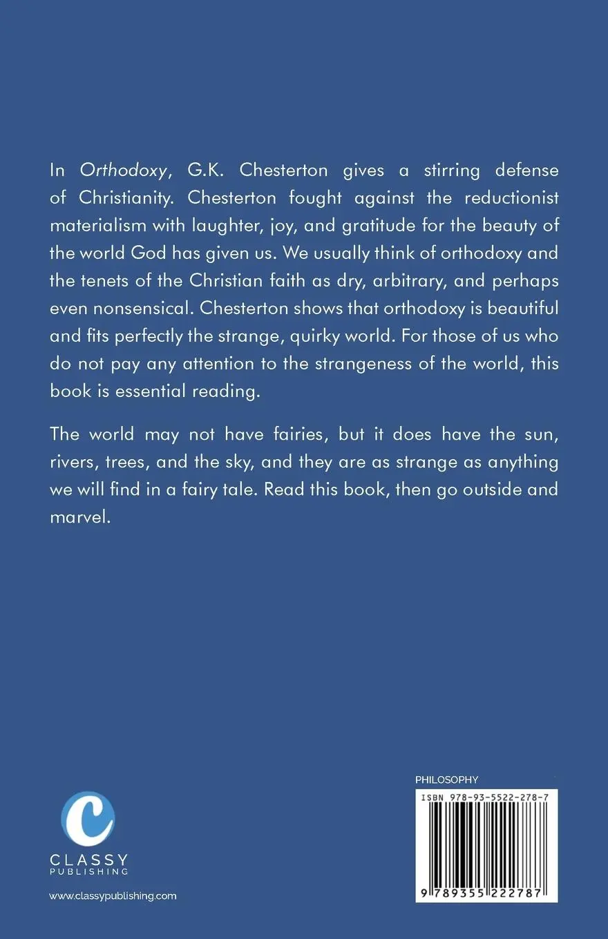 Rückseite: 9789355222787 | Orthodoxy | G. K. Chesterton | Taschenbuch | Englisch | 2023