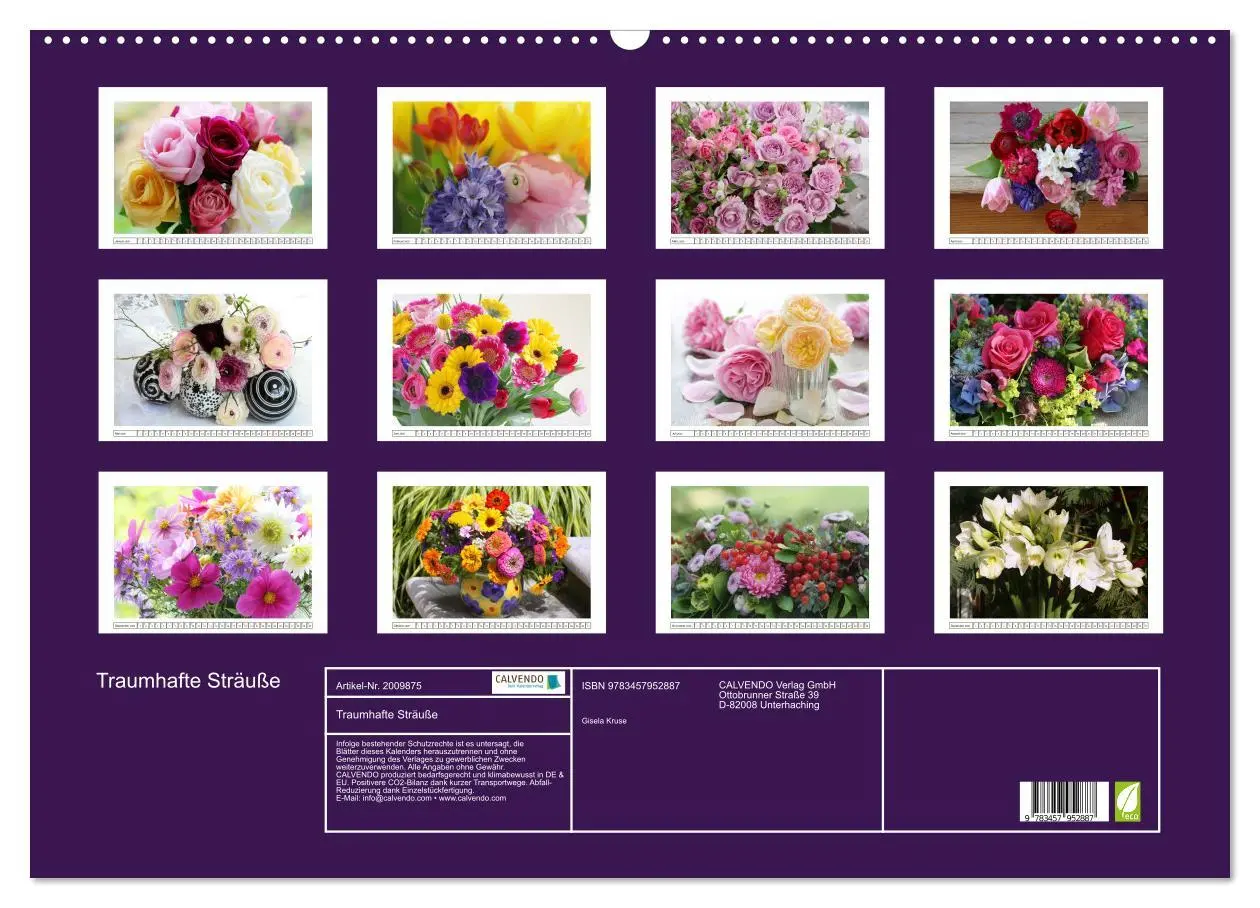Bild: 9783457952887 | Traumhafte Sträuße (Wandkalender 2026 DIN A2 quer), CALVENDO...