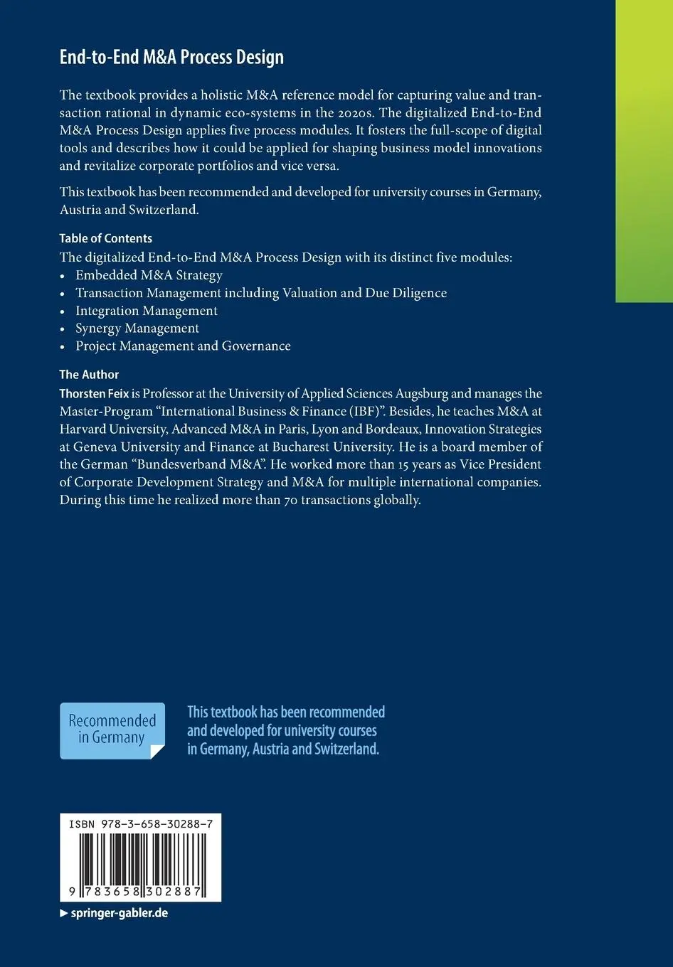 Rückseite: 9783658302887 | End-to-End M&amp;A Process Design | Resilient Business Model Innovation
